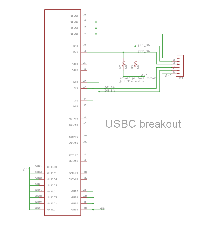 USB-C breakout schematic